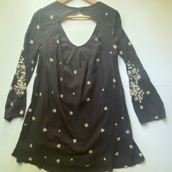 Free People Sweet Tennessee Embroidered Mini Dress Black Size Small - Picture 8 of 13